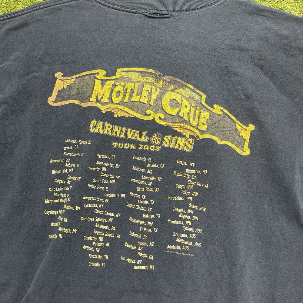 Vintage 2005 Motley Crue Bastards of Disaster Shirt Mens Large Carnival of Sins - Picture 11 of 13